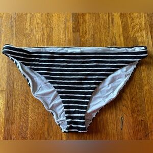 H & M Black & White Striped Bikini bottom Size 10 great condition
